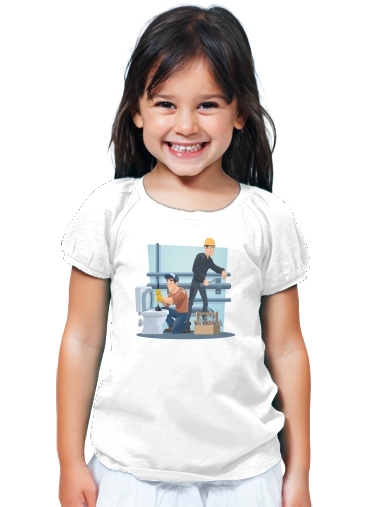 T-Shirt Fille Plombier avec outils