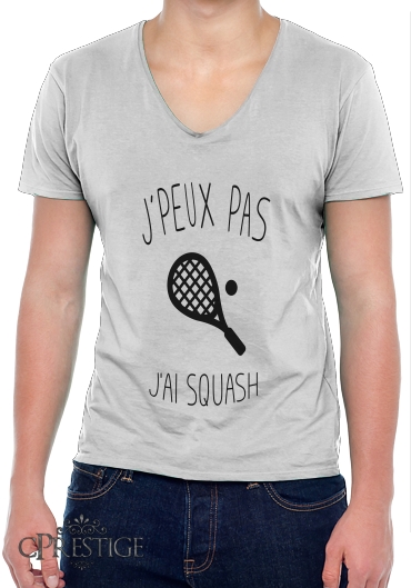 T-Shirt homme Col V Je peux pas j'ai squash