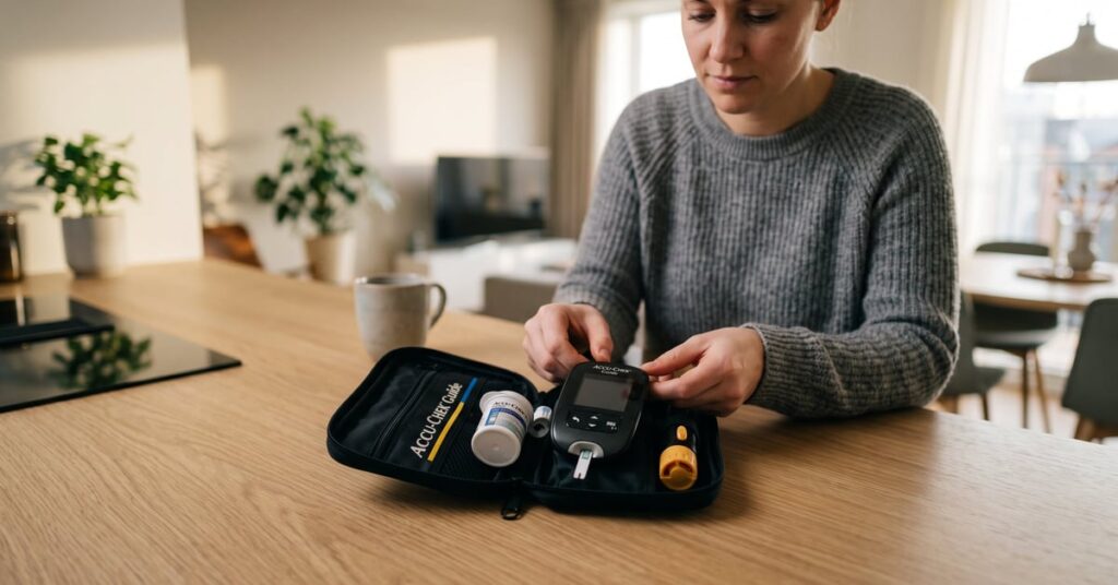 Accu-Chek Guide Kit complet avec lecteur de glycémie, bandelettes et accessoires inclus
